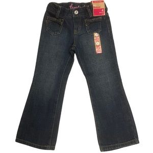 GYMBOREE Girls sz 4 Jeans Bootcut Adjustable Waist Pockets Denim Bows NWT